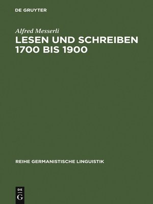 cover image of Lesen und Schreiben 1700 bis 1900